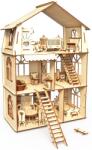 Woodpy Set din lemn de asamblat Woodpy - Vila mobilata cu mansarda, 228 piese Casuta papusi