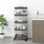 vidaXL Cărucior de bucătărie 5 niveluri gri 42x29x128 cm fier și ABS (336333)