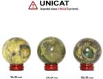  Sfera Serpentin cu Pirita Minerala Naturala - 55-57 x 55-57 mm - 1 Buc