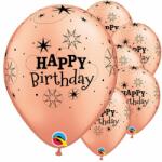  11 inch-es Birthday Sparkle Rosegold Szülinapi Lufi (6 db/csomag)