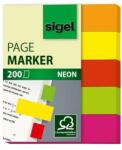 Sigel Jelölőcímke, papír, 5x40 lap, 12x50 mm, SIGEL "Neon Mini", vegyes szín (SIHN655) - primatinta