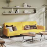 vidaXL Canapea extensibilă cu 2 locuri, galben, textil (337294) Canapea