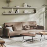 vidaXL Canapea extensibilă cu 2 locuri, gri taupe, textil (337296) Canapea