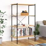 vidaXL Unitate de rafturi pe 4 niveluri, negru și stejar, 80x40x130 cm (336344) Biblioteca