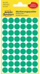 AVERY Etikett címke, o12mm, jelölésre, 54 címke/ív, 5 ív/doboz, Avery zöld (3143) - tintasziget