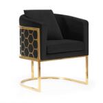VOX bútor PALEO fotel - fekete / arany láb