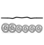 Capital Sports Discuri de gantere CURLBAR-SET, 20 KG, 6 greutăți, culoarea neagră (PL-1550-30074) (PL-1550-30074)