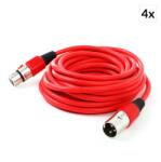 Electronic-Star Fata Etapa XLR cablu 6m masculin roșu pt femei 4 piese (PL-4X10709) (PL-4X10709)