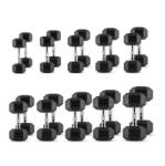 Capital Sports Set "Sport Hexbell" Set de 10 perechi de gantere cu 5 până la 30 kg | negru (PL-hexbell-set) (PL-hexbell-set)