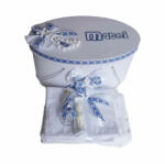 Set cutie pentru trusou personalizata si trusou de botez Denikos® 230 cu decor traditional albastru Baietel - NKO1786 (NKO1786)
