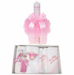 Trusou de botez cu mesaj plus lumanare botez personalizata pentru Fetite decor roz Denikos 788 - NKO5217 (NKO5217)