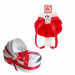  Pachet Trusou botez cu lumanare si ingeras Denikos 587 decor Rosu pentru Fete - NKO3005 (NKO3005)