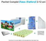 Oli's Pachet Promo Complet Pat copii 2-12 ani Start Paw Patrol cu saltea 160/80/12 cu straturi de lana, husa, perna, lenjerie si pilota (PC-PCH-CMP-PRO-STR-PAW-80)