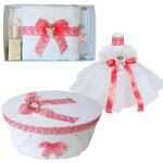  Set trusou botez Fetite si cutie trusou cu lumanare Ingeras, decor dantela Corai Denikos® 568 - NKO2986 (NKO2986)