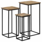 VidaXL Set de mese pentru plante, 3 piese, lemn de tec reciclat (246088)