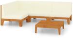vidaXL Set mobilier grădină cu perne, 5 piese, lemn masiv acacia (3058144) - comfy