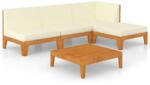 vidaXL Set mobilier grădină cu perne, 5 piese, lemn masiv acacia (3058106) - comfy