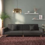 vidaXL Canapea extensibilă cu 2 locuri, 2 perne, negru, textil (337606) Canapea