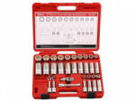 Genius Tools set de cap de cioară, inch, lung și standard, 1/2", 34 bucăți (DS-434S) (MK-DS-434S) Set capete bit, chei tubulare