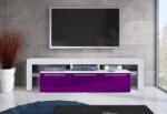 Expedo Comodă TV RTV BACON 150 Plus, alb/violet luciu Comoda
