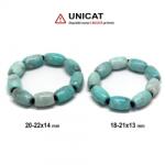  Bratara Amazonit de Peru cu Disc Onix 6x2 mm - Diametru 56 mm - 18-21 x 13 mm