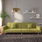 vidaXL Canapea extensibilă cu 2 locuri, 2 perne, verde, textil (337611) Canapea