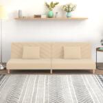 vidaXL Canapea extensibilă cu 2 locuri, 2 perne, crem, catifea (337626) Canapea