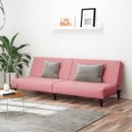 vidaXL Canapea extensibilă cu 2 locuri, roz, catifea (337643) Canapea