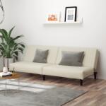 vidaXL Canapea extensibilă cu 2 locuri, crem, catifea (337648) Canapea