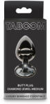 TABOOM fém anál dildó fekete kristállyal (M méret)