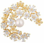  JwL Luxury Pearls Csillogó aranyozott bross 2 az 1-ben igazi gyöngyökkel és kristályokkal JL0730 - mall