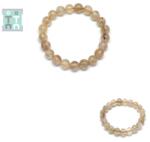  Bratara Cuart cu Rutil Auriu, diametru 52 mm, margea rotunda 10 mm