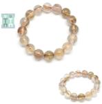  Bratara Cuart cu Rutil Auriu, diametru 52 mm, Rotunda 12x12 mm