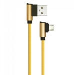 V-TAC Diamond L alakú USB - Micro USB nejlon-szövetkábel (1 méter) arany - USB 2.0 (22431)