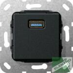 Gira 568310 1xUSB 3.0 csatlakozó aljzat fekete matt (568310)