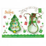 Decora Biscuiti sau Decoruri Craciun - Decupatoare Plastic Om de Zapada, Brad O 8.5 x H 2 cm, Set 2 Buc (255069)