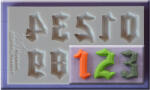 Alphabet Moulds Mulaj Silicon Cifre Stil Gotic H 2.2 cm (AM0227) Forma prajituri si ustensile pentru gatit