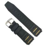  Curea de ceas din silicon negru cu insertii aurii 22mm (WZ4798)