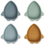 Liewood Set 4 boluri din silicon Iggy - Space Blue Mix - Liewood Set pentru masa bebelusi