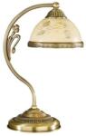 Reccagni Angelo Veioza / Lampa de masa din alama cu sticla decorata design italian 6208 (RA-P. 6208 P)