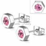 Talitha Обеци с розов цирконий - talitha-jewelry - 18,99 лв