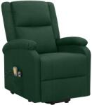 vidaXL Fotoliu de masaj cu ridicare, verde închis, material textil (329715)
