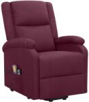 vidaXL Fotoliu de masaj cu ridicare, violet, material textil (329716)