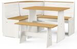 vidaXL Set mobilier bucătărie, 3 piese, maro miere&alb, lemn masiv pin (3096570)