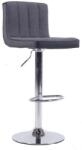 Mobikon Scaun bar tapiterie gri piele ecologica neagra Hilda 39, 5x46x87, 5-108, 5 cm (0000191229)