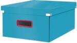 Leitz Cutie depozitare Cosy Click & Store, carton laminat, pliabila, cu capac si maner, 36 cm Leitz albastru celest E53490061