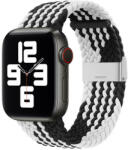TYPEC Curea de ceas din material textil Apple smartwatch 7/6 / SE / 5/4/3/2 (41mm / 40mm / 38mm) alb-negru - typec