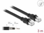 Delock Cablu de retea RJ45 Cat. 6A FTP cu manson metalic in interior 3m Negru, Delock 80115 (80115)