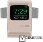  Okosóra asztali töltő állvány / dokkoló - szilikon, kábelelvezető, a töltő NEM TARTOZÉK! - MACINTOSH MINTA - ARANY - Apple Watch Series 1 / 2 / 3 / 4 / 5 / 6 / 7 / SE