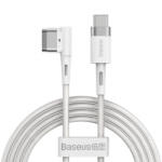 Baseus Zinc mágneses kábel L-shape MacBook Power / USB-C 60W 2m, fehér (CATXC-W02)